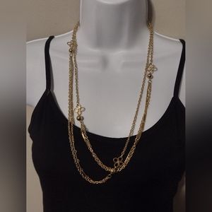 Vintage 60s - 70s 10k Gold Plated Extra Long Rope Necklace